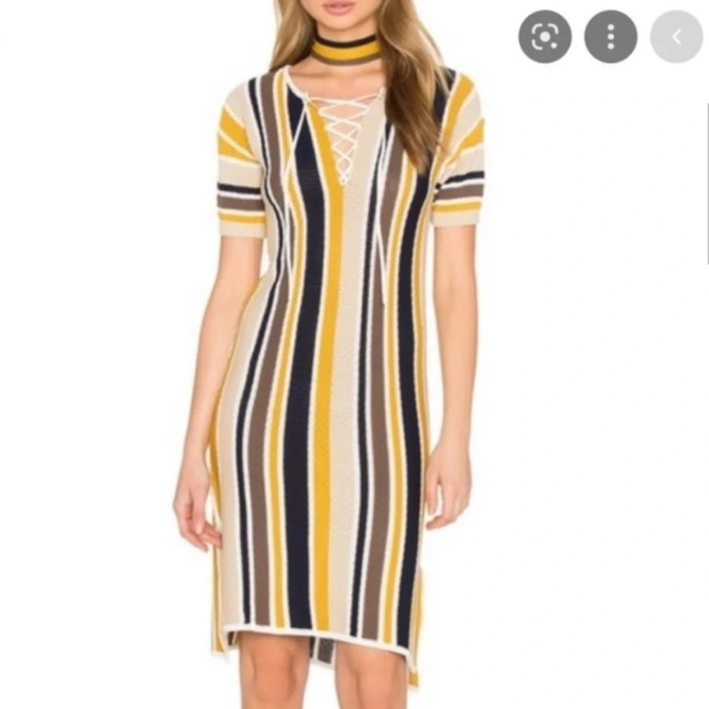 ! FRAME Denim Bold Vertical Striped knit Sweater dress S
